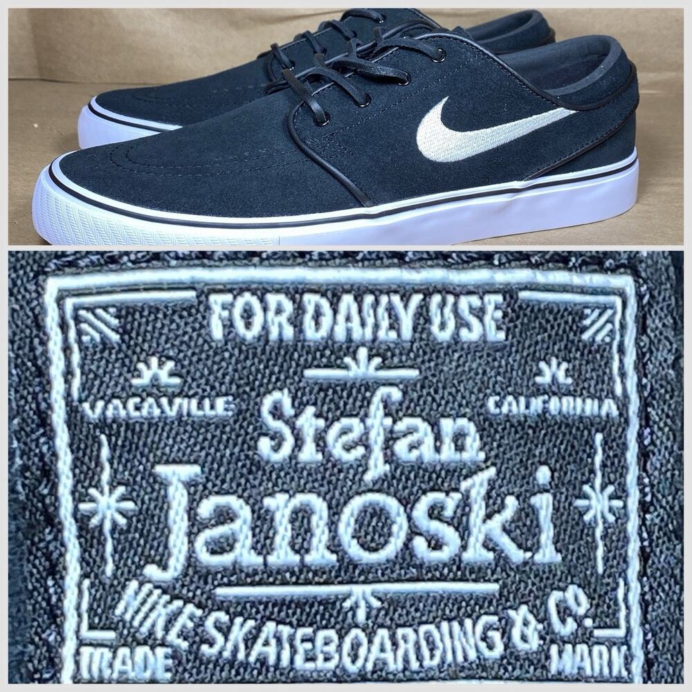 Nike Zoom Stefan Janoski SB‎ Men Size 6.5 Women / Size 8 Black White FD6757-001